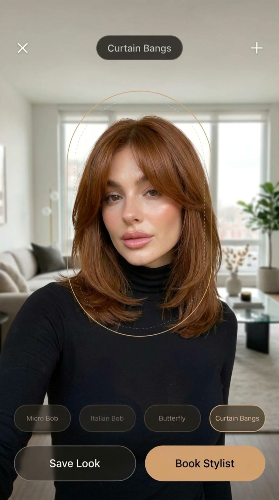 Curtain Bangs hairstyle preview